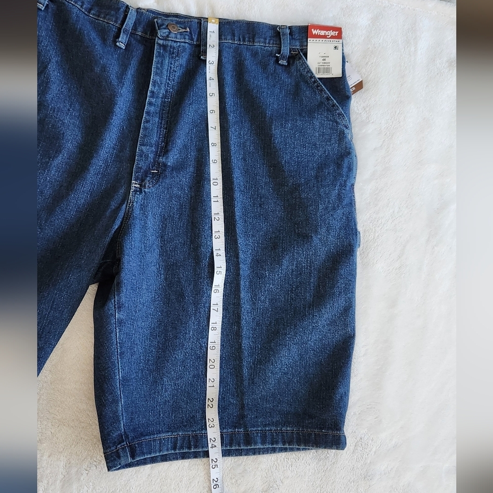 👖 Wrangler Men’s Blue Denim Carpenter Shorts – Size 46, NWT, 11” Inseam - Picture 5 of 14